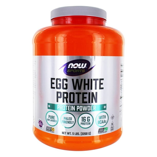 NOW Foods - MAINTENANT Sport Poudre de Protéines de Blanc d'Oeuf Pur Non Aromatisé - 5 lbs.