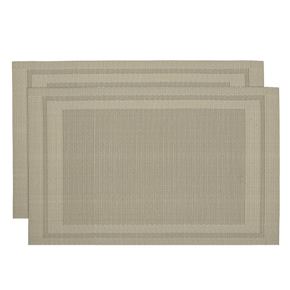 Uxcell Place Mats, 450x300mm Table Mats Pack of 2 Washable Woven Placemat Khaki