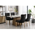 thumbnail image 3 of 2 Pcs Modern Velvet Chair with Stainless Steel Plating Legs and Ring-Pull, Wood Upholstered Wing-Back Chair with Nail Head Trim for Office Living Room Bedroom, Black and Gold, 3 of 8