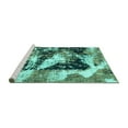 thumbnail image 2 of Ahgly Company Machine Washable Indoor Rectangle Abstract Turquoise Blue Modern Area Rugs, 2' x 5', 2 of 4