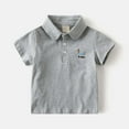 thumbnail image 2 of RUTAYY Children Boys' Polo Shirt Casual cartoon print gentleman short sleeve POLO shirt lapel Fashion Casual tops , Grey, 2-3 Years, 2 of 4