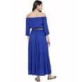 thumbnail image 5 of eloria Women Fashion Off Shoulder Flared Sleeves Maxi Dress Any Occasion, Fabric: Rayon, Color : Blue, Size : X-Large, 5 of 6