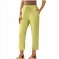 thumbnail image 7 of Admvng Women's Sweatpants Solid Color Lace-Up with and Linen All Straight Leg Casual Pants, Size S-5XL, 7 of 7