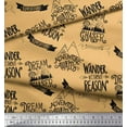 thumbnail image 3 of Soimoi Orange Georgette Viscose Fabric Dream Chaser Text Print Fabric by the Yard 42 Inch Wide, 3 of 5