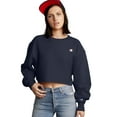 thumbnail image 1 of Champion Life Womens Reverse Weave Cropped Cut Off Crew-Mens Fit, M, Navy, 1 of 4