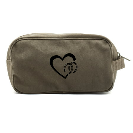 Heart with Horse Shoes Love Your Horses Dual Two Compartment Toiletry Kit (Best Shoes For Body Attack)