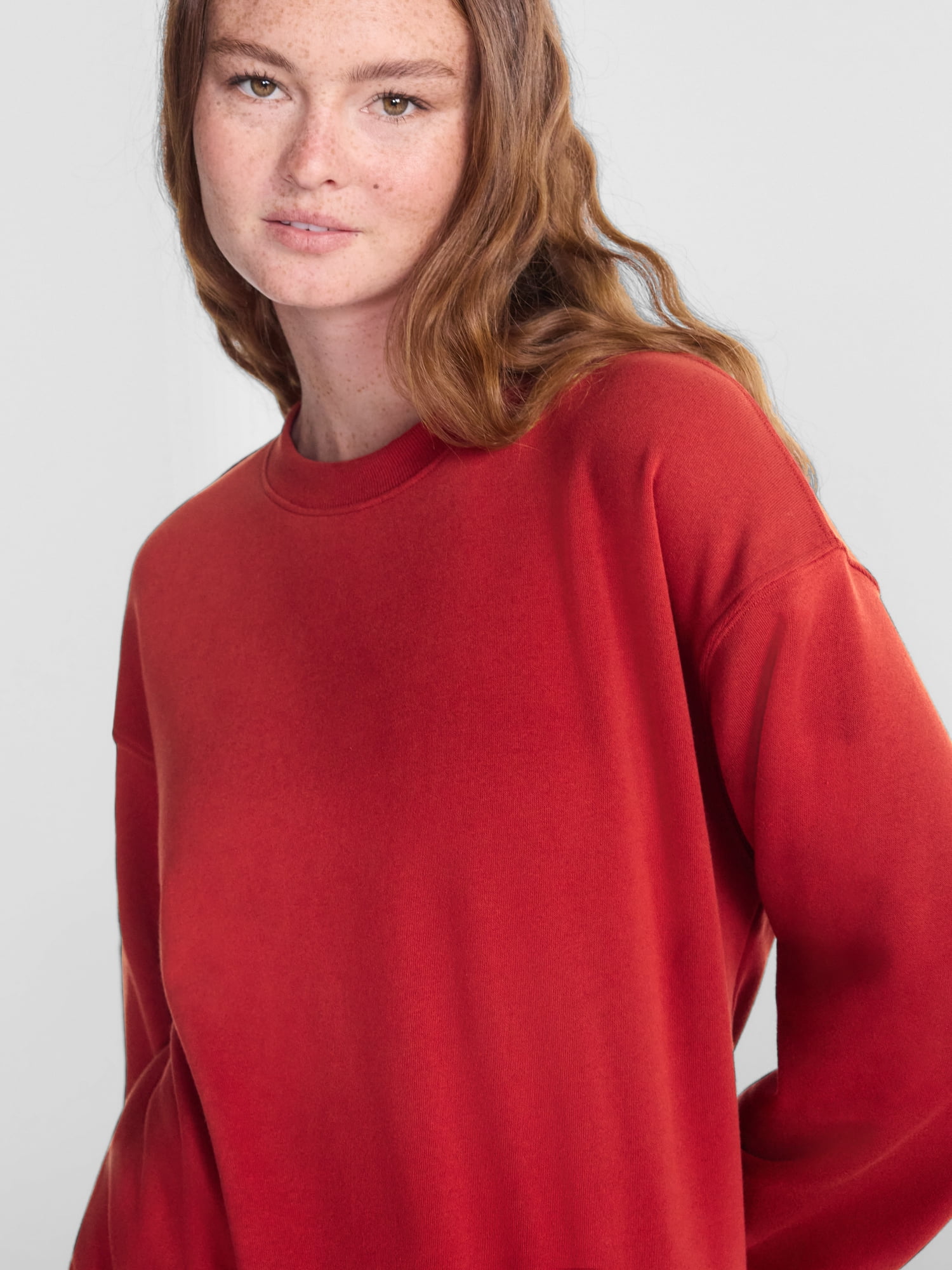 No Boundaries Pullover Crewneck Sleep Top with Long Sleeves, Women's XXS-3X