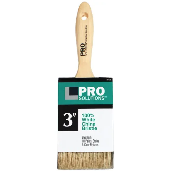 3" Pro Solutions 23130 White China Bristle Paint Brush, Beavertail Handle