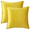 thumbnail image 2 of REGALWOVEN Set of 2 Velvet Throw Pillow Covers Decorative Solid Cushion Covers for Sofa Yellow 20" x 20", 2 of 6