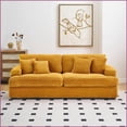 thumbnail image 6 of Modern 3-Seater Corduroy Sofa with 4 Pillows – 79.3” Long for Living Room | Orange | Solid Wood Frame | Sponge Cushions, 6 of 9