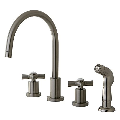 Kingston Brass KS8728ZX Robinet de Cuisine à Large Diffusion, Nickel Satiné
