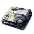 thumbnail image 6 of Lion Blanket Artistic Crowned Lion Design, Decorative Cozy Flannel Throw For Sofa, Sophisticated Nature Art Home Decor 50x40, 6 of 6