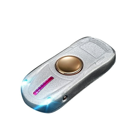 Electronic Cigarette Vapor Tank Sports Car Shaped Fingertips Gyro USB Rechargeable Electronic Cigarettes Lighters with Lamp Matte Silver ()
