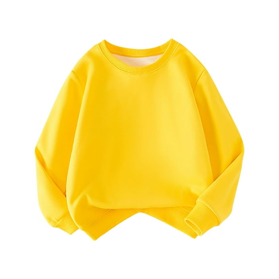Zshosam Youth Crewneck Sweatshirt Toddler Sweatshirt Baby Boy Girl Pullover Sweatshirt Long Sleeve Crewneck Top Fall Winter Size 18 24 Months,(Yellow 18-24 Months)