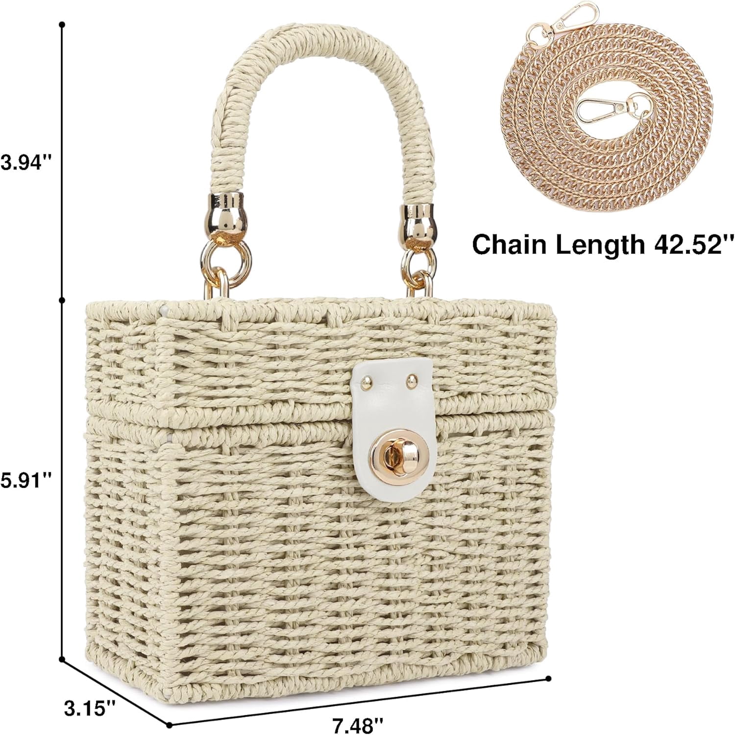 Handwoven Rattan Bag for Women Wicker Crossbody Shoulder Bag Straw Beach Tote Bag