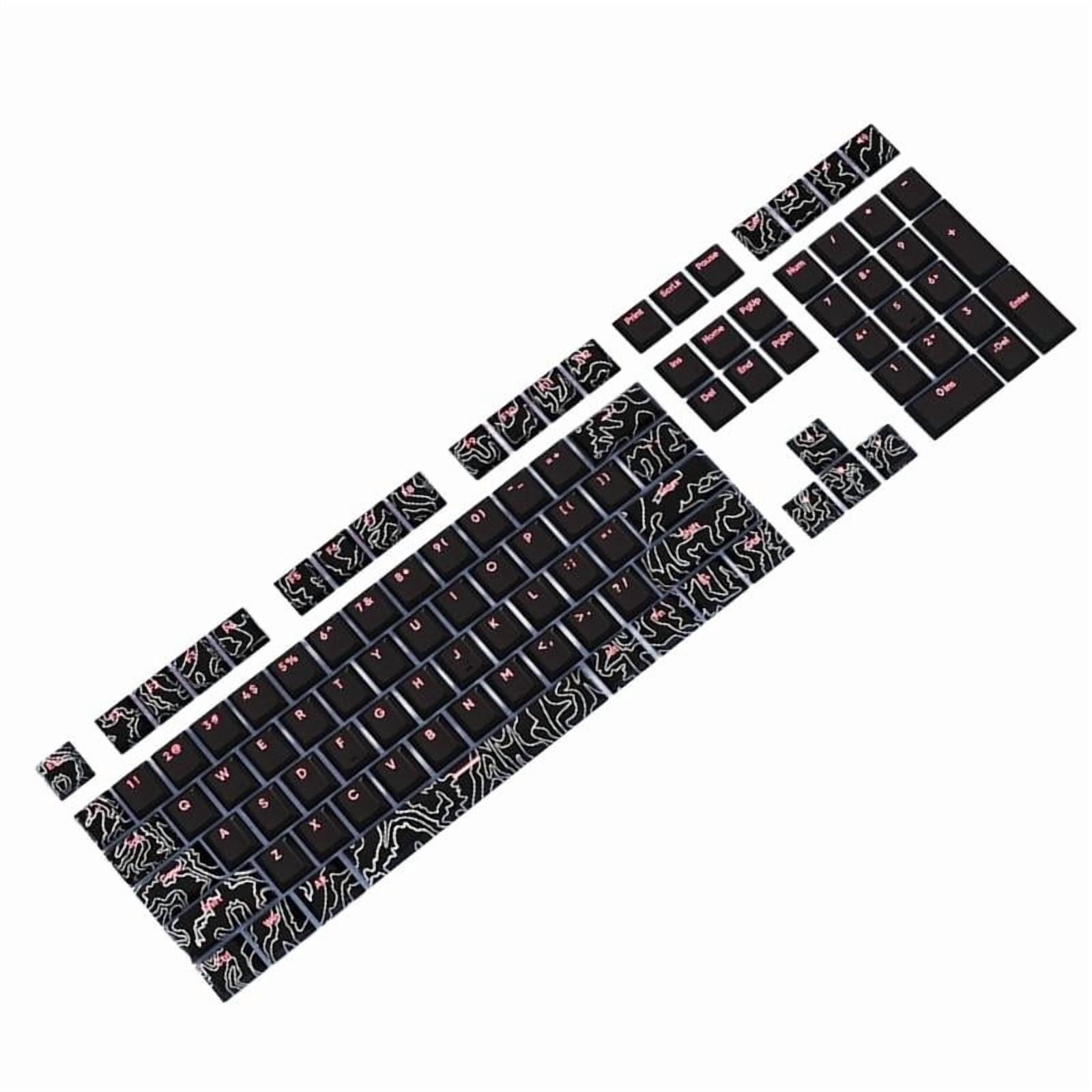 108 Keys PBT Dye Sublimation Keycaps Line White Front Print Backlit Shine Through Keycaps for M Keyboard