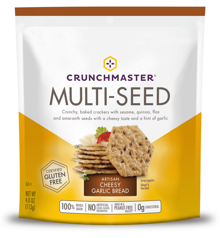 (Price/Case)Crunchmaster Multi-Seed Cracker Artisan Cheesy Garlic Bread 12/4Oz