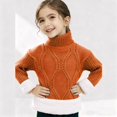 thumbnail image 2 of XIMIN Kids Cable Knit Turtleneck Sweater Boys Girls Solid ColorThick Fleece Lined Long Sleeve Mock Neck Winter Warm Pullover Tops Soft Thick Clothes, 2 of 8