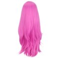 thumbnail image 3 of Peluca para cosplay de 70 cm de largo, pelo liso con capas de color rosa intenso, 3 of 3