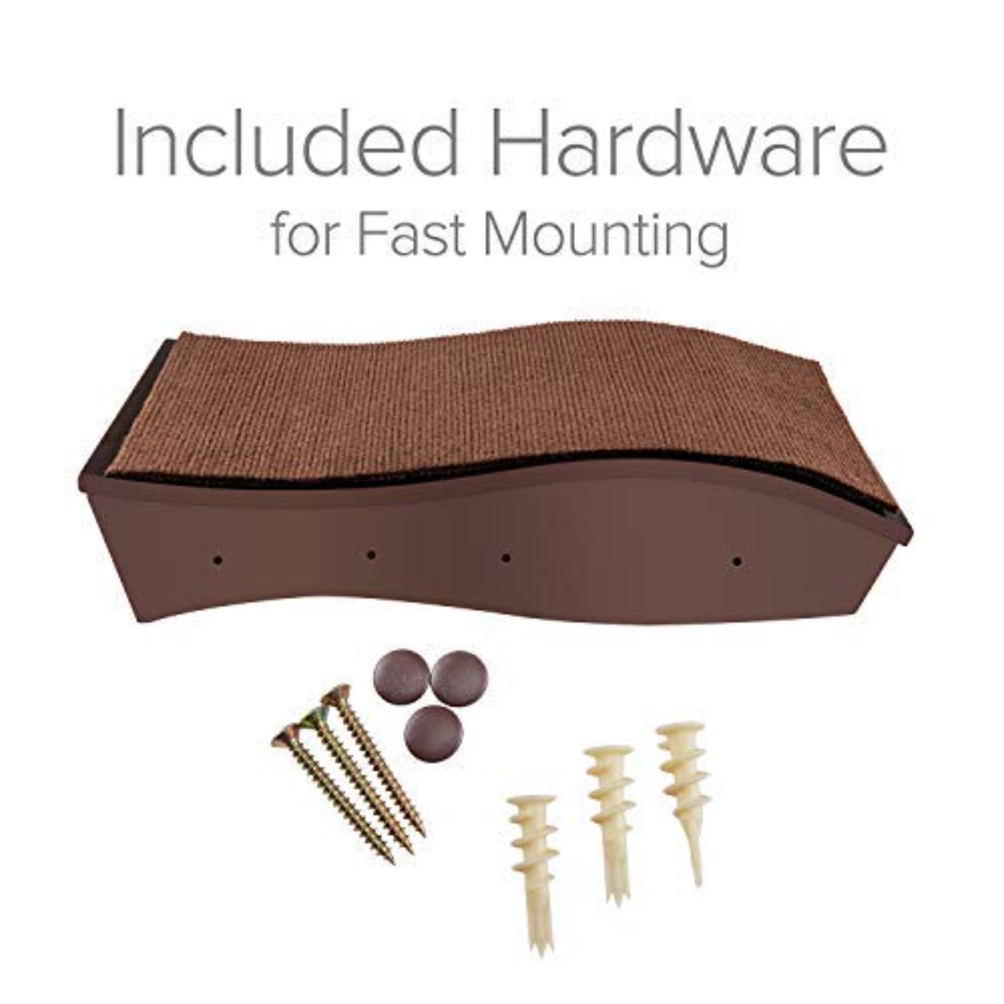 Arf Pets Wall-Mounted Curved Wooden Cat Shelf for Climbing & Resting