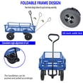 thumbnail image 6 of Steel Garden Cart with Easy-Grip Handle,Outdoor Lawn Wagon with Removable Sides for Beach Lawn Yard,Heavy-Duty 500 Pound Capacity,Blue, 6 of 8