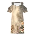 thumbnail image 6 of PNTUTB Summer Women's Fashion Dress: Casual Loose Printed V-Neck Spaghetti-Strap Off-the-Shoulder Short-Sleeve Slimming Flattering, 6 of 6