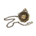 thumbnail image 3 of Reloj de bolsillo vintage con escalas de números romanos, accesorio de moda de regalo con cadena para marrón, 3 of 9