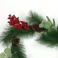 thumbnail image 4 of Holiday Time PL 8ft Plastic Red Berry Leaf Garland Home Decor, 4 of 5