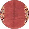 thumbnail image 1 of Ahgly Company Indoor Round Abstract Red Abstract Area Rugs, 5' Round, 1 of 6