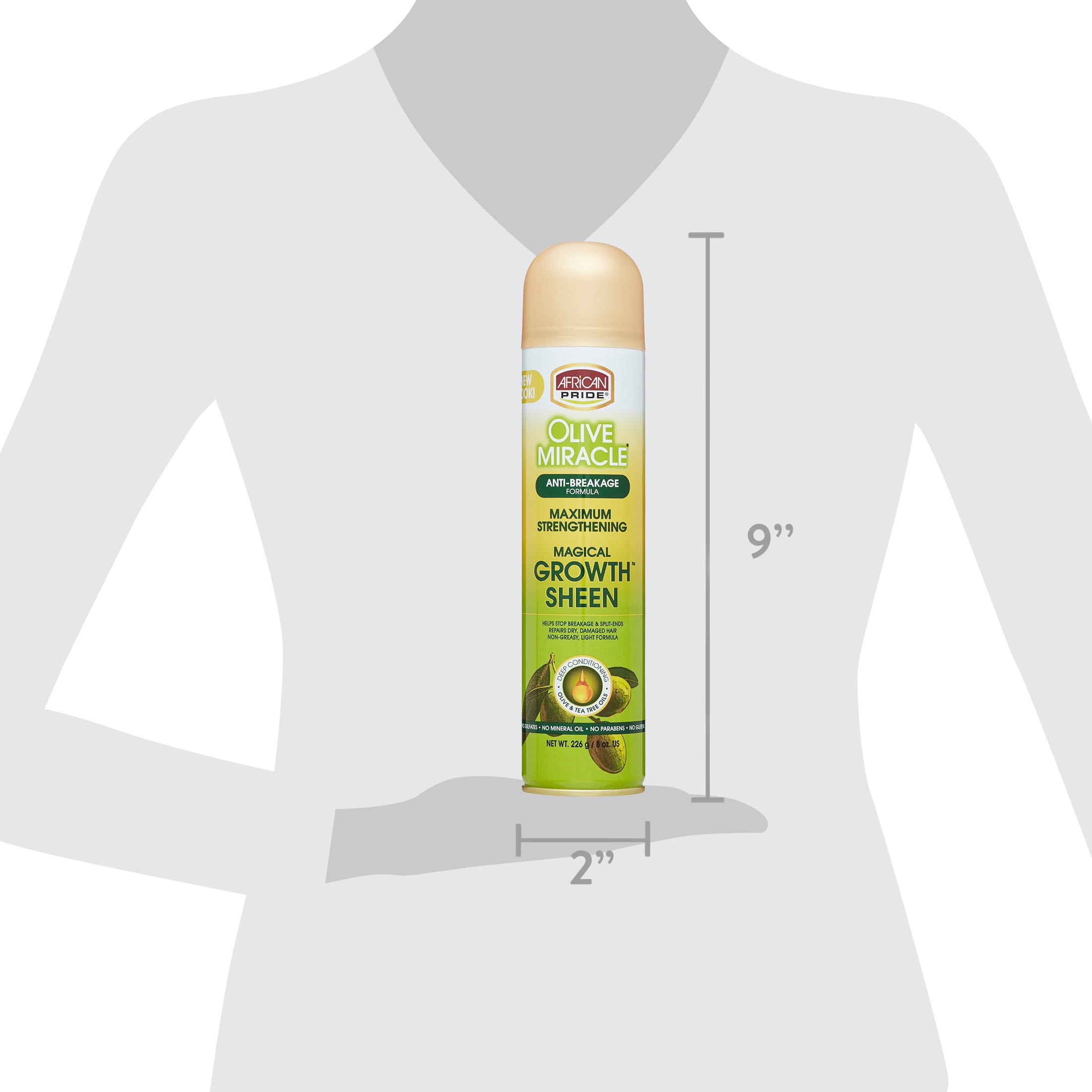 (3 pack) African Pride Olive Miracle Shine Enhancing Maximum Strengthening Magical Growth Sheen Hair Spray, 8 oz., Unisex