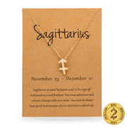 DOLLAR2MILLION D2M 18K Gold Plated Zodiac Sagittarius Necklace, Jewelry, Length 18', Unisex Teen/Adult