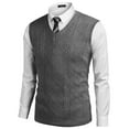 thumbnail image 2 of COOFANDY Mens V Neck Sweater Vest Knit Sleeveless Pullover Sweater Casual Slim Fit Twisted Vest Green XXL, 2 of 4