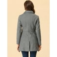 thumbnail image 4 of DARING DIVA Women's Single Breasted Mid Length Outerwear Coats Grey S, 4 of 6