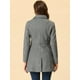 thumbnail image 4 of Allegra K Abrigo de invierno con cuello de piel sintética de un solo pecho para mujer Gris S, 4 of 6