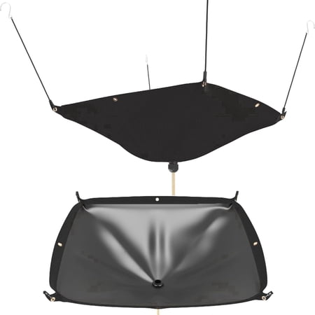 MOOFI Roof Leak Diverter Tarp with 10 ft Drain Hose 10 ft x 5 ft Black Ceiling Leak Catcher for Garage Warehouse and Office