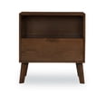 thumbnail image 2 of Linon Table de Chevet Ouverte avec un Tiroir et Pieds Effilés en Bois Brun, 2 of 20