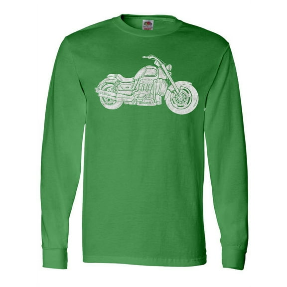 Inktastic Distressed Motorcycle Long Sleeve T-Shirt