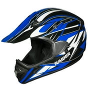 Raider Motocross RX1 ATV Off-Road Open Face Helmet DOT Approved - Blue - Small