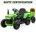 thumbnail image 5 of TOBBI 12V Electric Battery-Powered Ride On Toy Tractor Trailer, Green, 5 of 7
