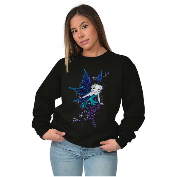 Cute Betty Boop Cartoon Fairy Dust Women Crewneck Sweatshirt Brisco Brands S