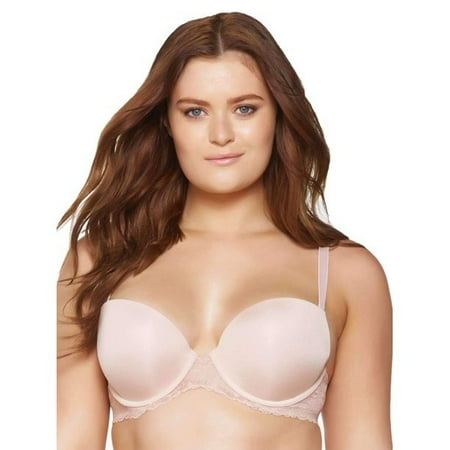 Paramour Women s Lou Seamless Push Up Bra (Blush  34D)