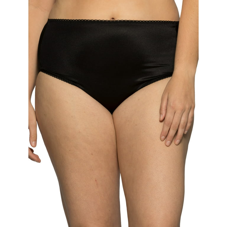 Vanity Fair Radiant Womens Hi-Cut Underwear Panties 3-Pair Nylon Blend (D)  ~ 5XL