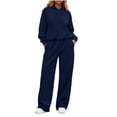 thumbnail image 5 of Wide Leg Sweatpants Sets for Women 2 Piece Outfit,Long sleeves Hoodie,High Waist Pants,with Pockets,Solid Color Casual Sets,Fall Tracksuit,Spring Casual Outfits, 5 of 6