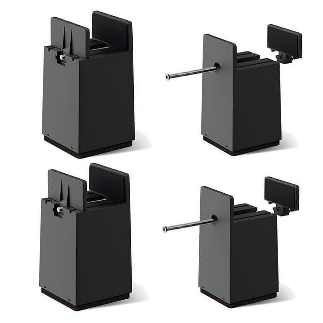 Bed Risers, 4 Inch Adjustable Desk Riser Blocks with Screw Clamp 4 Pack Heavy Duty Chair Raisers Fits 0-2 Inch Widths