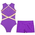 thumbnail image 2 of Sholeno Kids Girls Gymnastics Leotard Sparkly Tumbling Bodysuits Athletic Activewear Sleeveless Dance Outfit Purple 8, 2 of 7