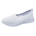 thumbnail image 5 of NKOOGH Chaussures de Marche pour Femmes Plates Loisirs Slip-On de Voyage Semelle Souple Chaussures Confortables en Cuir pour Extérieur Mode Sport Respirant Blanc, 5 of 5