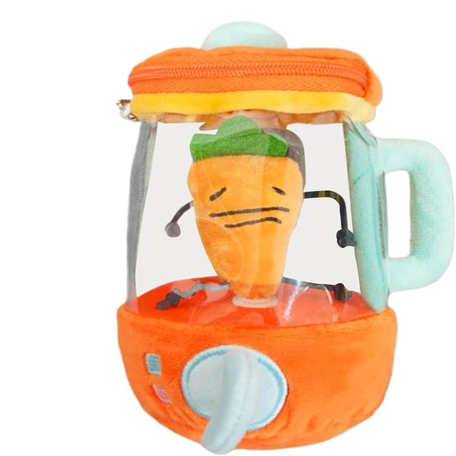 HLONK Plush Carrot Juicer Toy 6 Inches Fun Drawstring Rotating Plush Toy Carrot Blender Plush Pull String Wind-up Carrot Juicer Plush Toy for Children Friends Family Christmas Birt