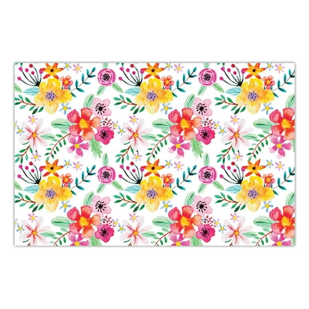 DB Party Studio Paper Place Mats 25 Pack Festive Floral Bridal Shower Wedding Reception Event Disposable Dining Placemats Grad Birthday Parties Luncheon Dinner Table Setting Decor 17