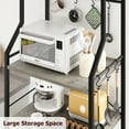 thumbnail image 4 of CREATIVE HOBBIES Kitchen Bakers Rack Microwave Oven Stand with 2 Large Wire Basket, Industrial Coffee Bar Station, 5-Tier Kitchen Utility Storage Shelf with 8 Hooks for Spice, Pots Organizer, 4 of 9