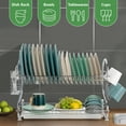thumbnail image 3 of Zimtown Multifunctional S-shaped Dual Layers Bowls & Dishes & Chopsticks & Spoons Collection Shelf Dish Drainer, 3 of 14